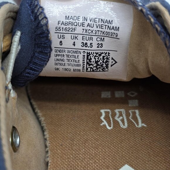 Converse Chuck Taylor Shoreline Shoes Womens Size 6 Navy Tan Slip On Sneakers - Picture 11 of 11